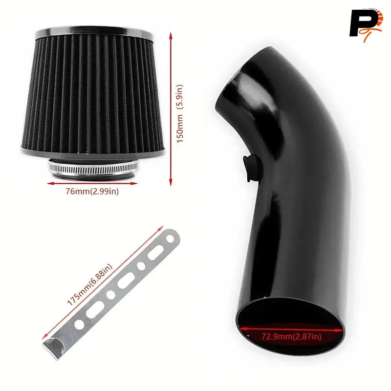 Kit-Filtro-de-Ar-Esportivo-Universal-para-Carro-com-Tubo-de-Aluminio-Paraiso-Tuning